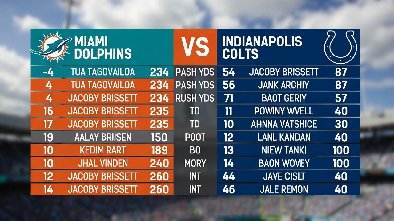 Miami Dolphins vs Indianapolis Colts Match Player Stats: A Full Game Breakdown